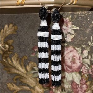 Oscar De La Renta Long Tassel Drop Clip Earrings